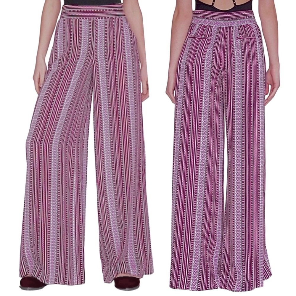 Vintage Y2K plum white high waisted Wide-Leg Pants size xsmall high quality